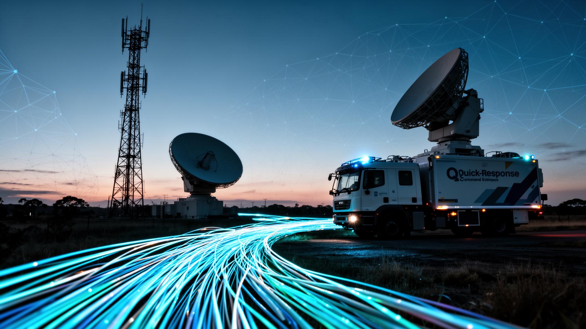 Fibre, RF tower, radar and a quick-response command vehicle on a resilient network